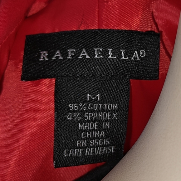 Rafaella Poppy Red Polished Cotton Jacket Size M - Picture 6 of 12